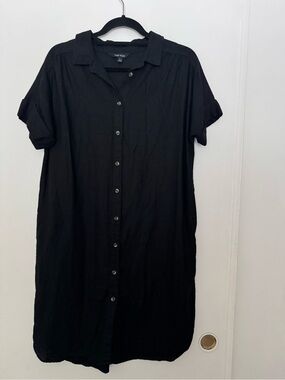 well worn ladies' long linen blend dress | Dresses | Well Worn Ladies With Pocketsgreen Large At Present